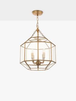John Lewis Earle Glass Pendant Ceiling Light - view 2, Brass
