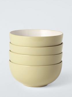 John Lewis Two Tone Stoneware Cereal Bowls, Set of 4, 15.5cm, Pistachio