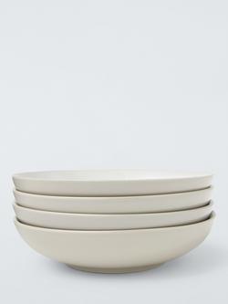 John Lewis Two Tone Stoneware Pasta Bowls, Set of 4, 23cm, Grey