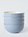 John Lewis ANYDAY Two Tone Stoneware Cereal Bowls, Set of 4, 15.5cm, Blue