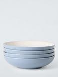 John Lewis ANYDAY Two Tone Stoneware Pasta Bowls, Set of 4, 23cm, Blue