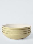 John Lewis Two Tone Stoneware Pasta Bowls, Set of 4, 23cm, Pistachio
