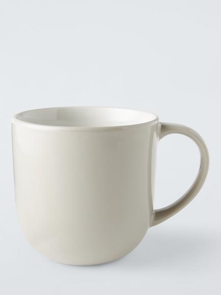 John Lewis Two Tone Stoneware Mugs, Set of 4, 340ml - view 2, Grey