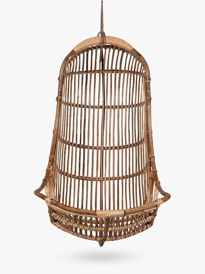Nkuku Nesari Rattan Garden Hanging Chair, Natural