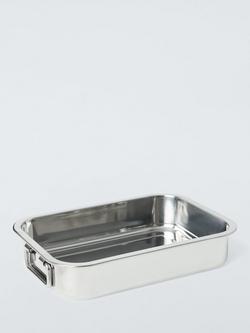 John Lewis Stainless Steel Roasting Tray, 25cm, Stainless Steel