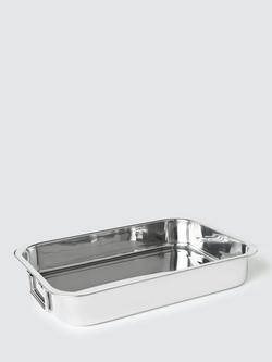 John Lewis Stainless Steel Roasting Tray, 36.5cm, Stainless Steel