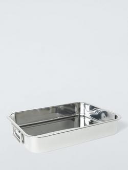 John Lewis Stainless Steel Roasting Tray, 42.cm, Stainless Steel