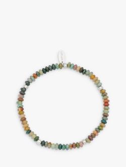 BARTLETT LONDON Men's Agate Beaded Stretch Bracelet, Multi, Multi