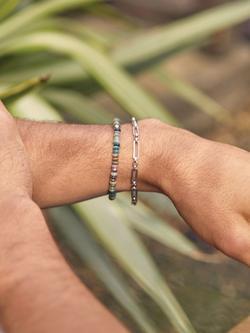 BARTLETT LONDON Men's Agate Beaded Stretch Bracelet, Multi - view 2, Multi