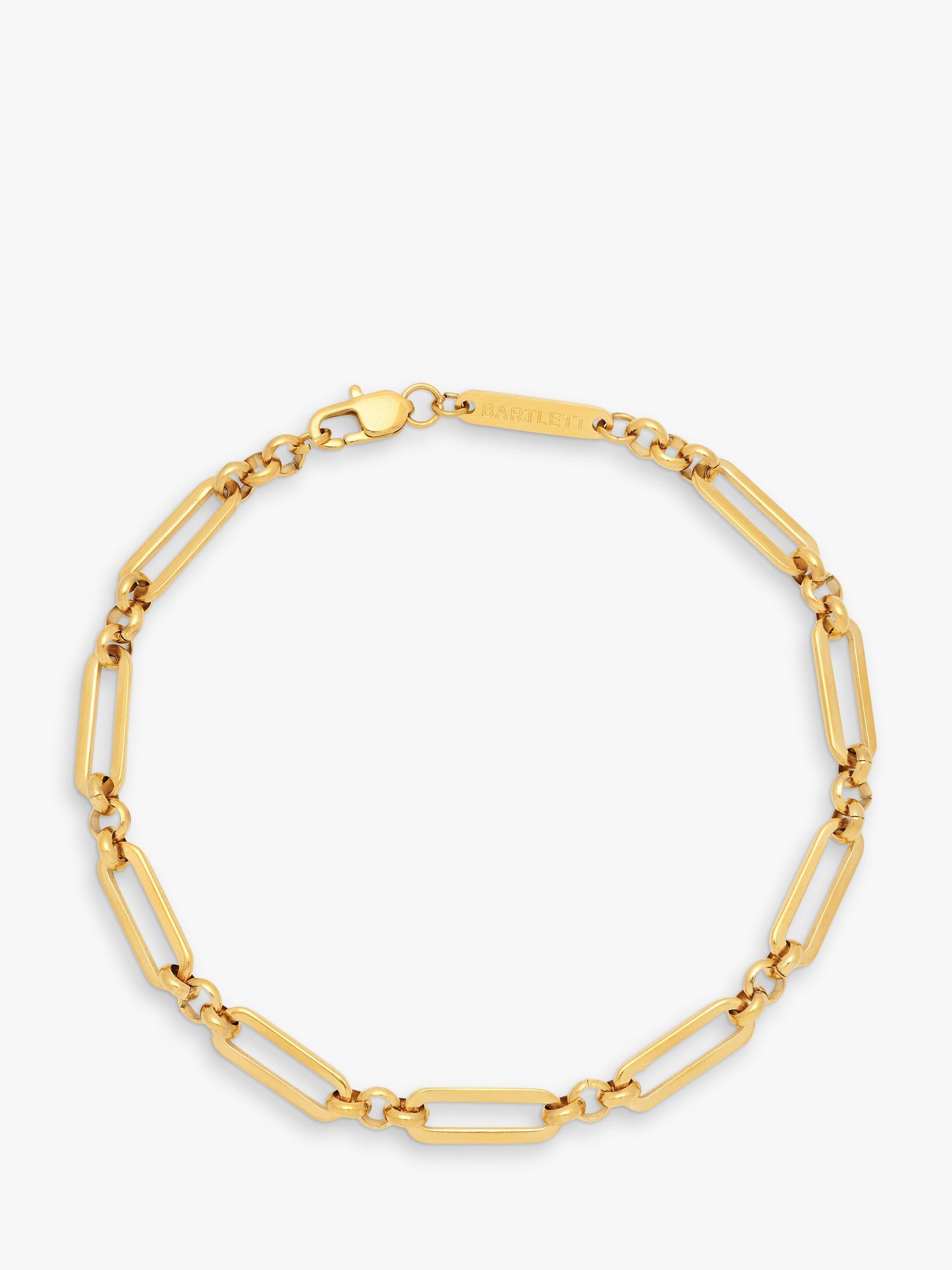 Product image 1 of 2, which shows BARTLETT LONDON Men's Paperclip Chain Link Bracelet, Gold