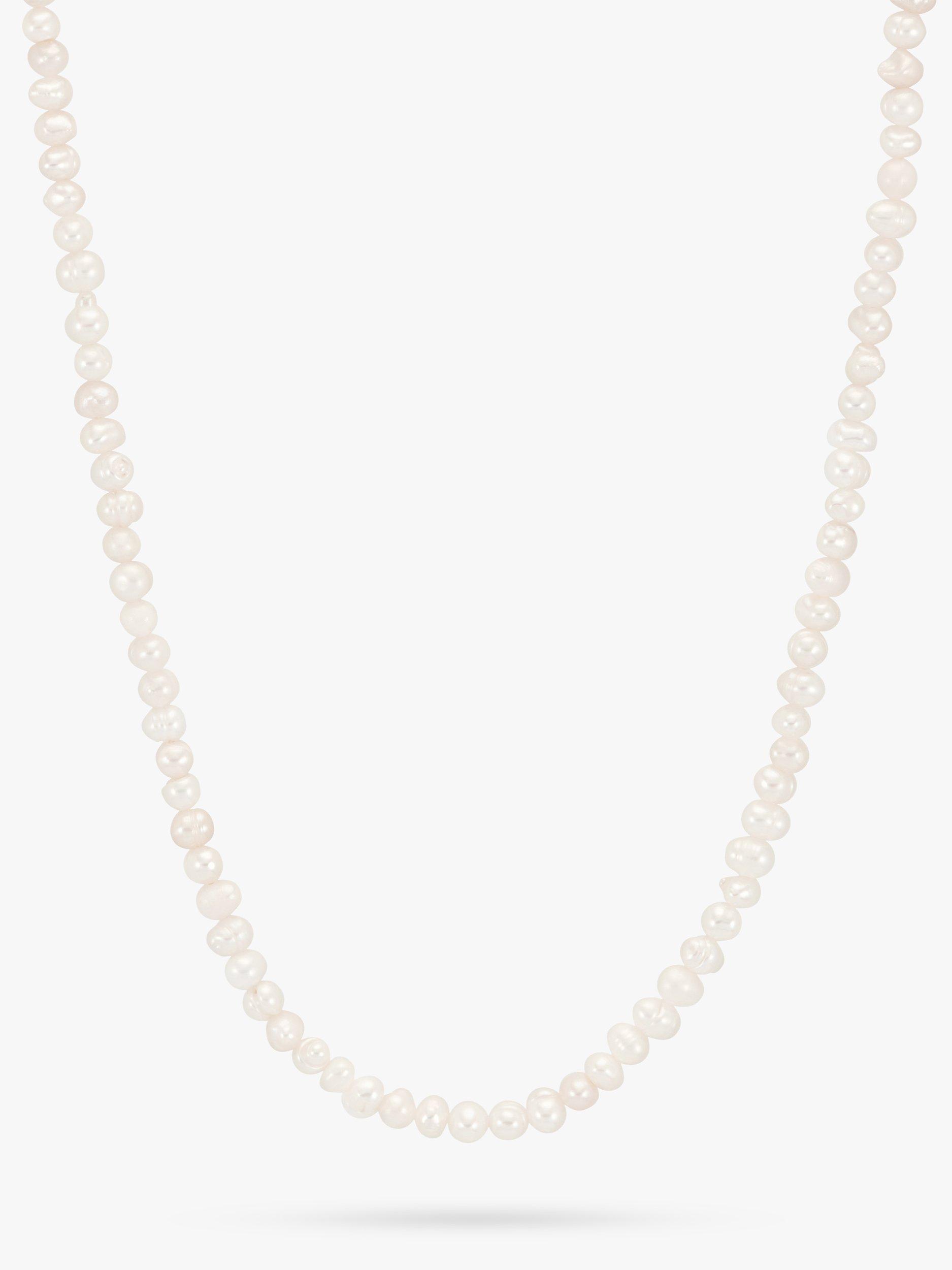 Product image 2 of 2, which shows BARTLETT LONDON Men's Pearl Necklace, Silver