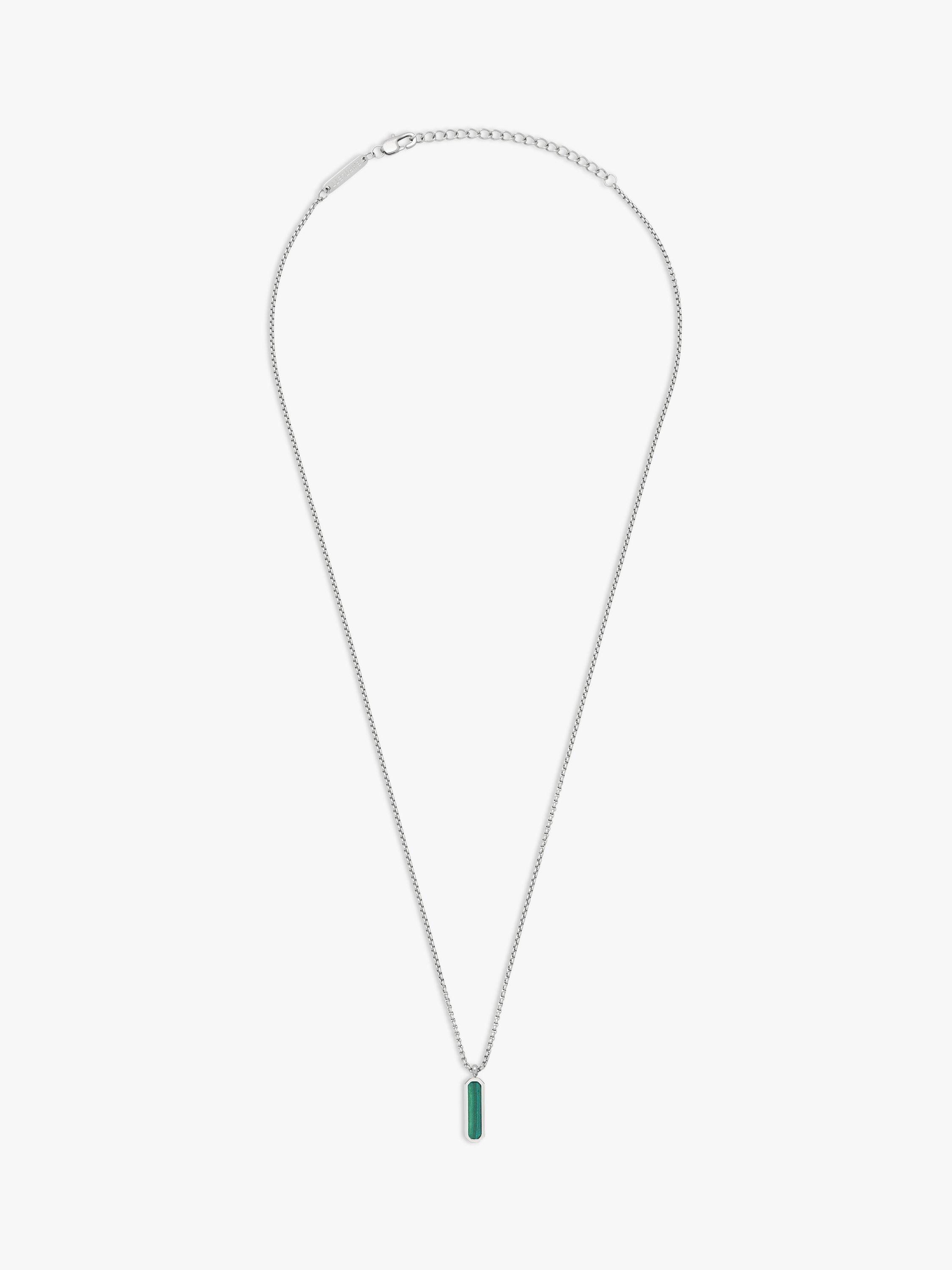 Product image 1 of 4, which shows BARTLETT LONDON Men's Gem Tag Pendant Necklace, Green