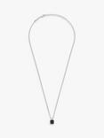 BARTLETT LONDON Men's Square Gem Pendant Necklace, Black