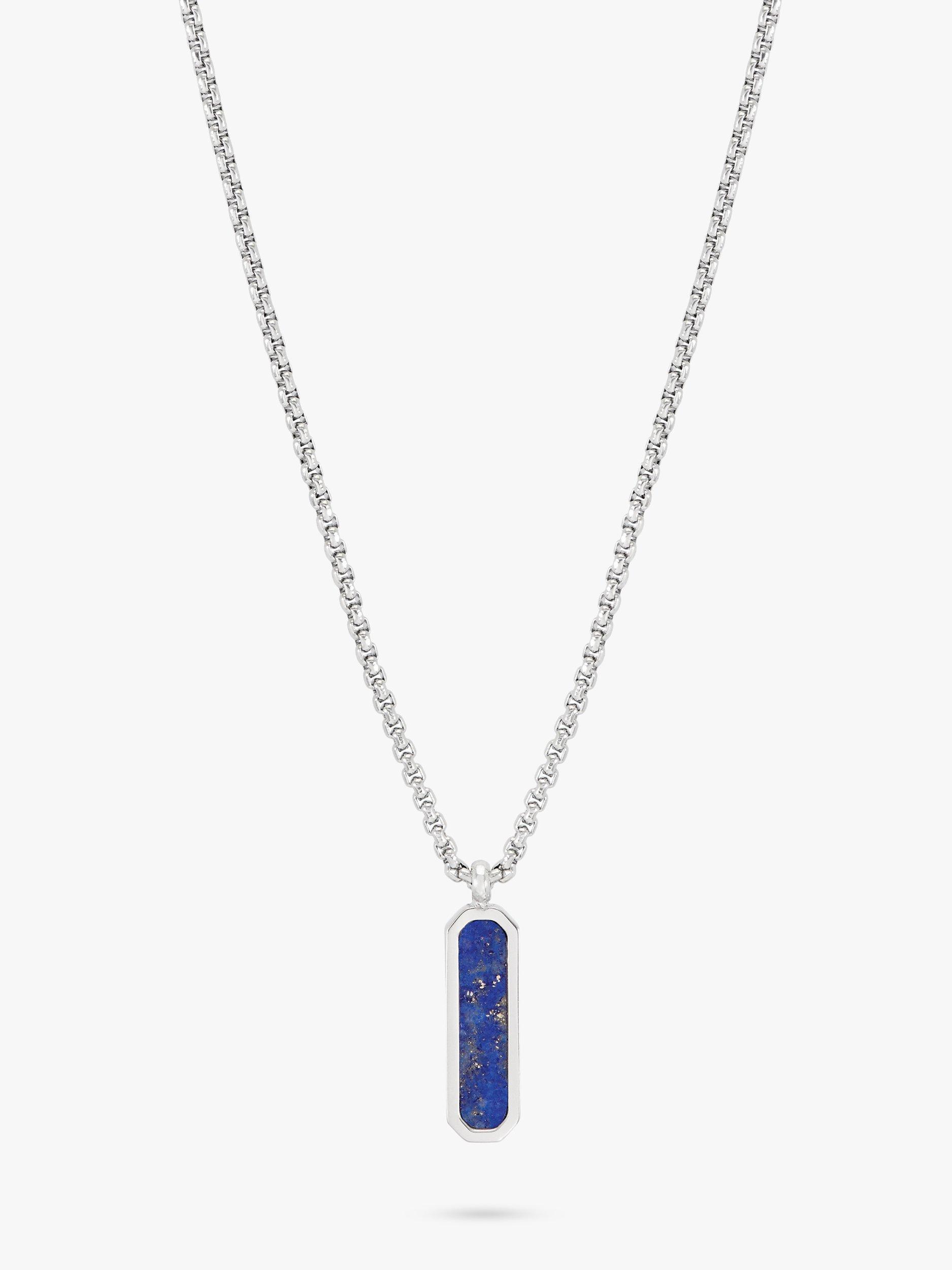 Product image 2 of 2, which shows BARTLETT LONDON Men's Gem Tag Pendant Necklace, Blue