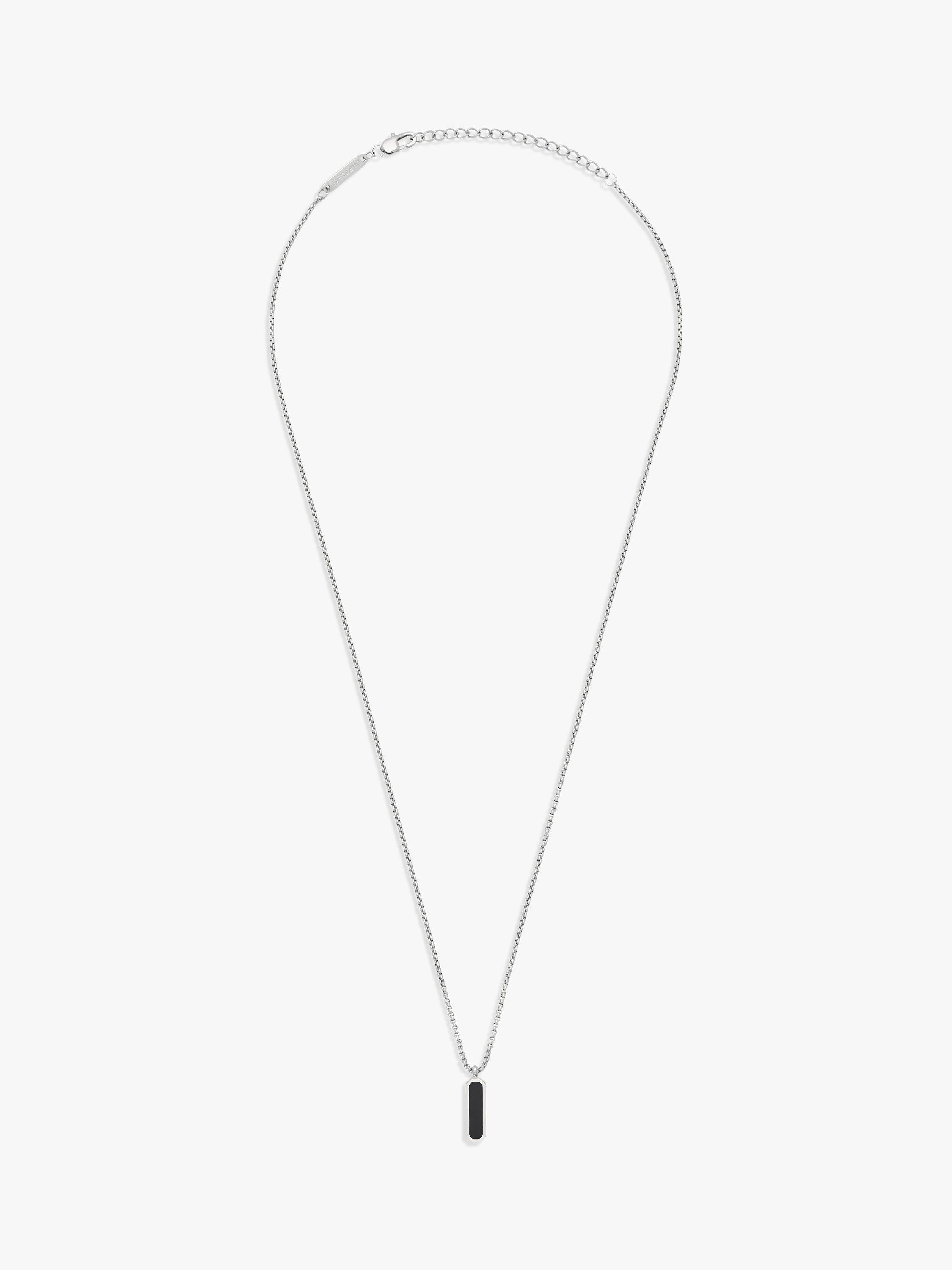 Product image 1 of 3, which shows BARTLETT LONDON Men's Gem Tag Pendant Necklace, Black