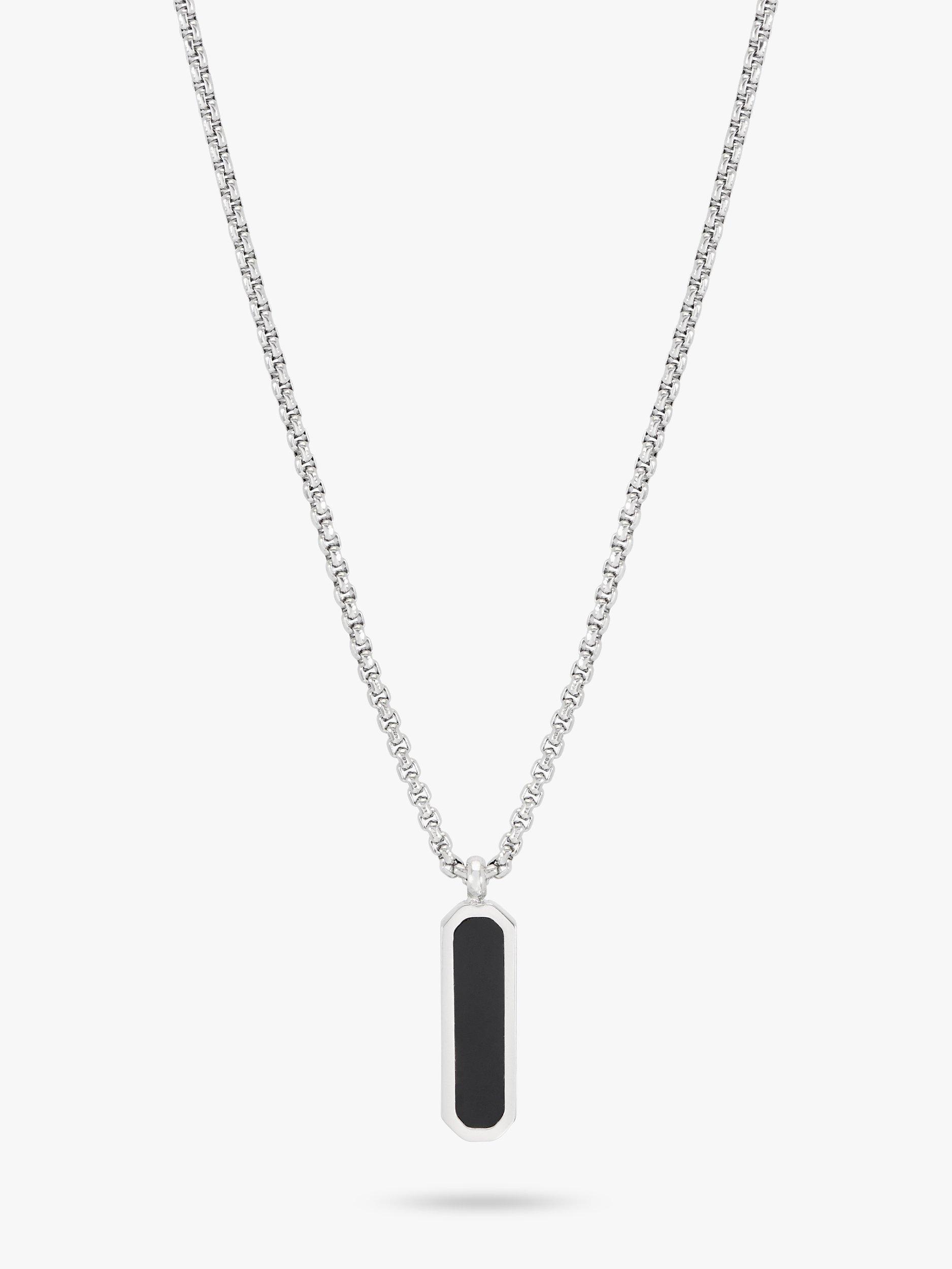 Product image 2 of 3, which shows BARTLETT LONDON Men's Gem Tag Pendant Necklace, Black