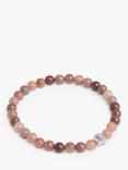 Coach Unisex Dyed Jade Beaded Stretch Bracelet, Purple