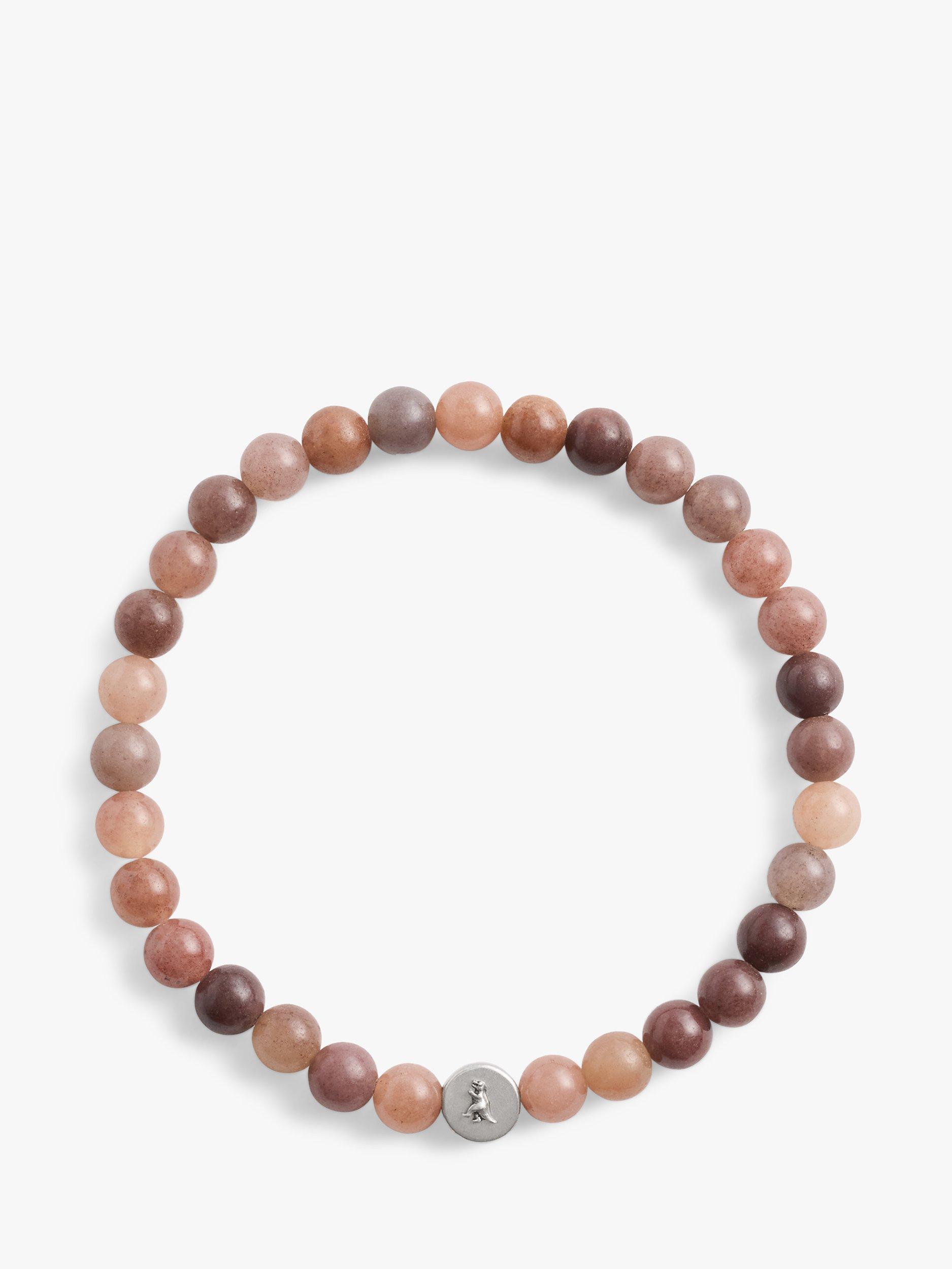 Product image 2 of 3, which shows Coach Unisex Dyed Jade Beaded Stretch Bracelet, Purple