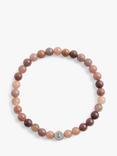 Coach Unisex Dyed Jade Beaded Stretch Bracelet, Purple