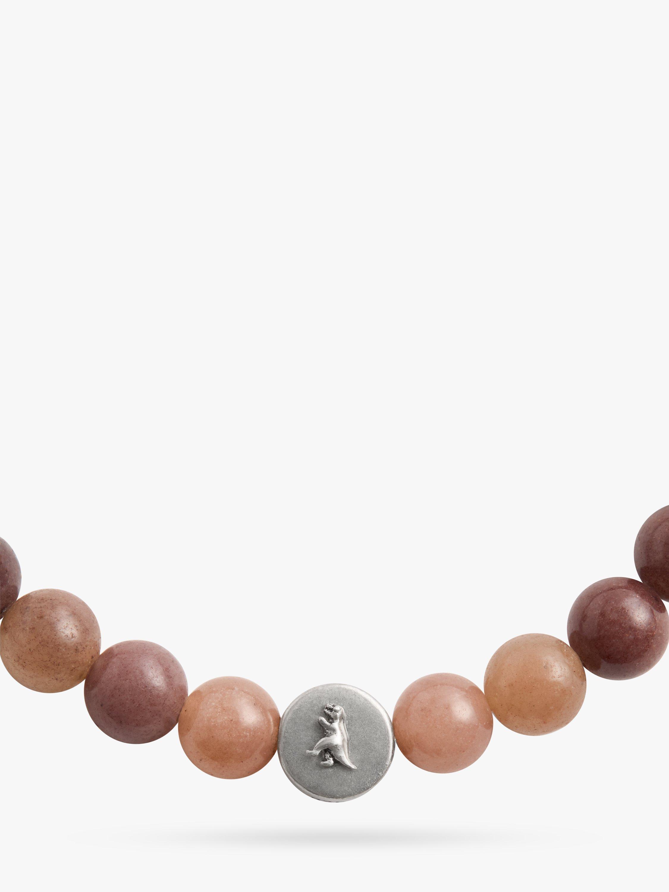 Product image 3 of 3, which shows Coach Unisex Dyed Jade Beaded Stretch Bracelet, Purple