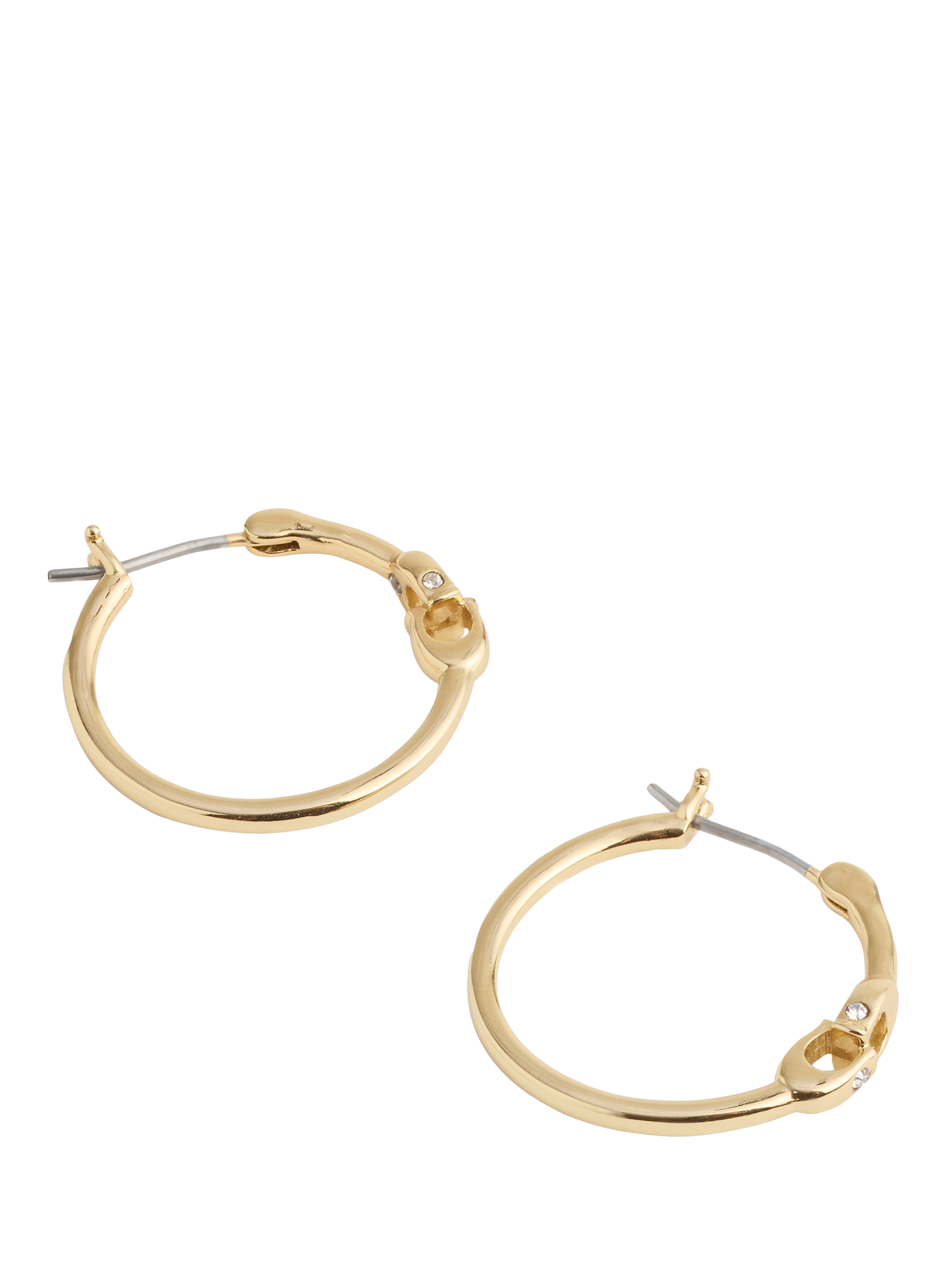 Product image 2 of 4, which shows Coach Signature Sculpted C Hoop Earrings, Gold