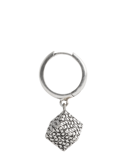 Coach Cube Bead Charm Huggie Hoop Earring, Silver - view 2, Silver