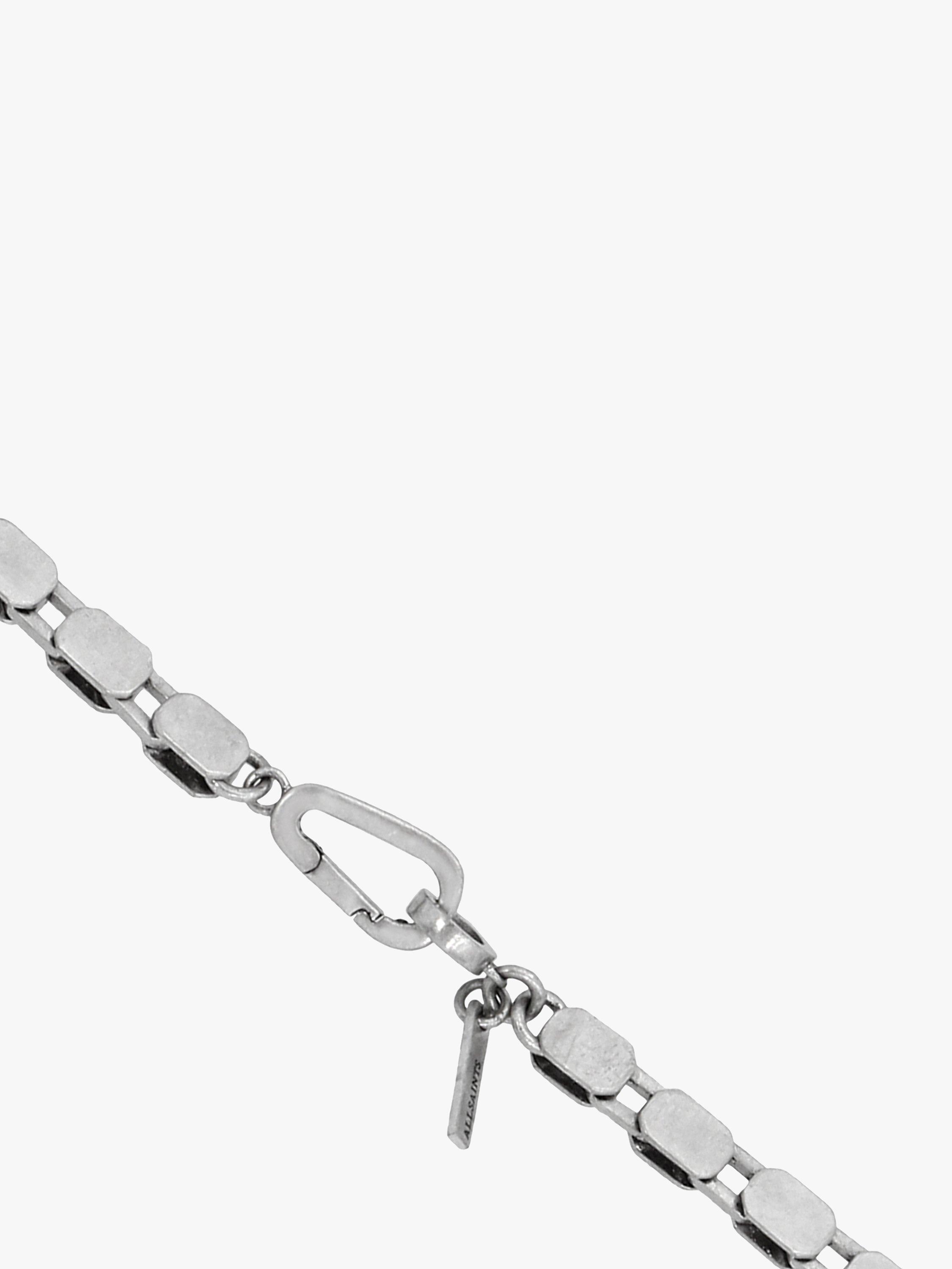 Product image 2 of 4, which shows AllSaints Unisex Flat Hexagon Chain Necklace, Warm Silver