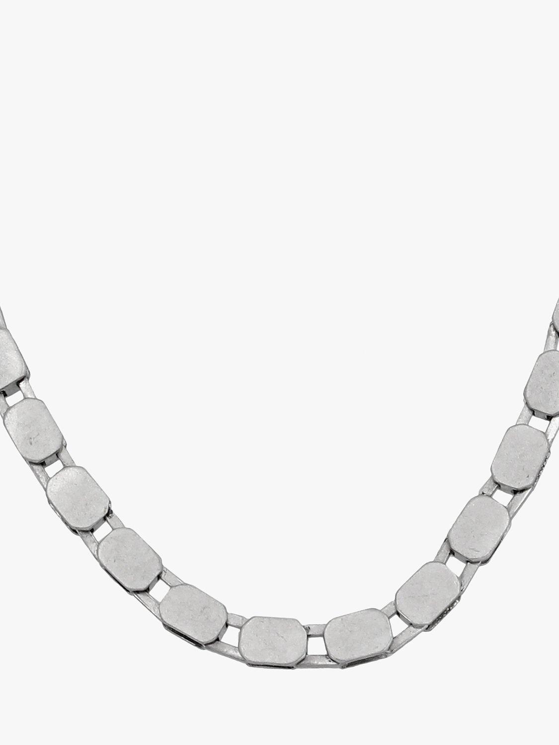 Product image 3 of 4, which shows AllSaints Unisex Flat Hexagon Chain Necklace, Warm Silver