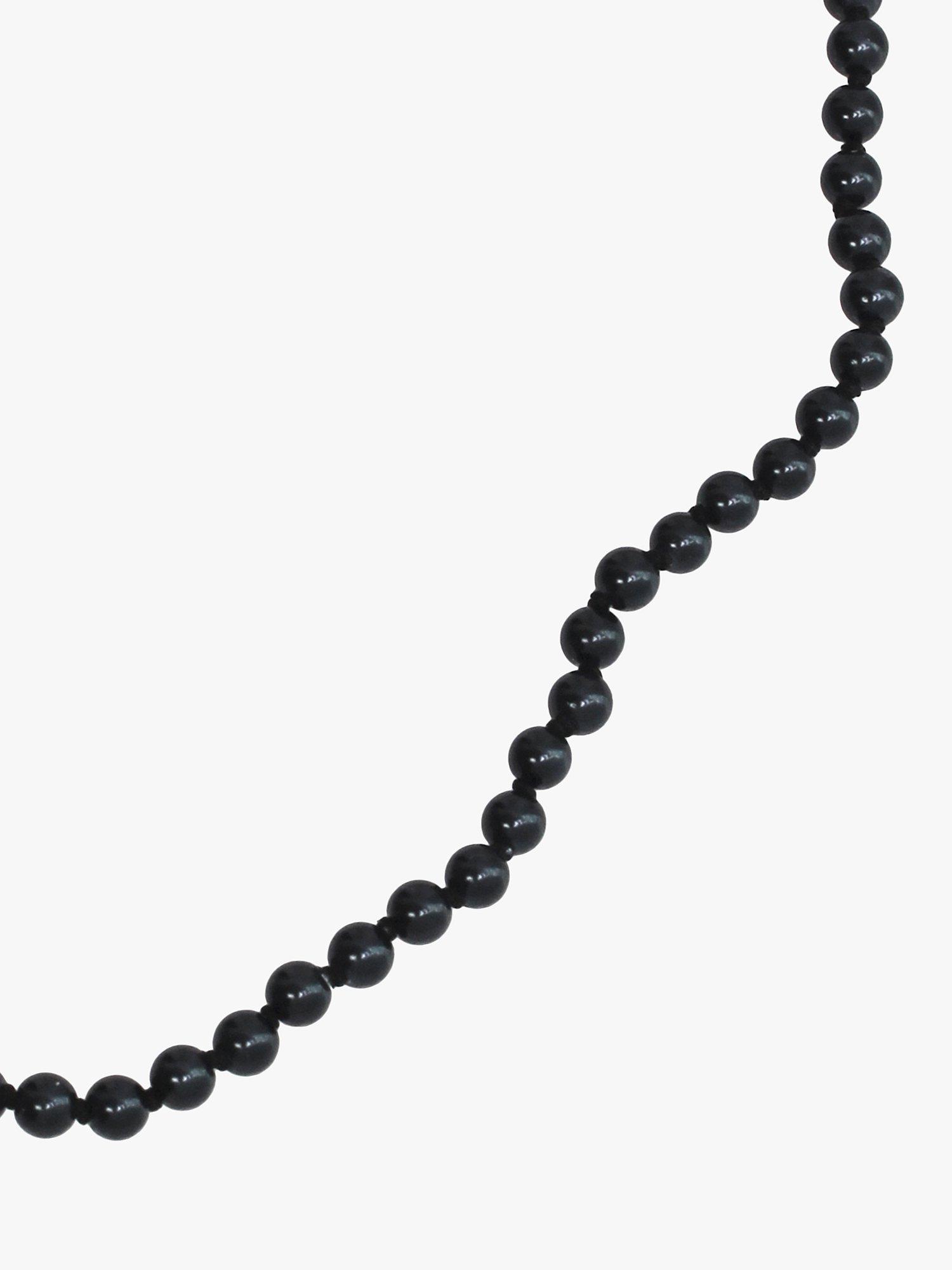 Product image 3 of 4, which shows AllSaints Unisex Faux Pearls Collar Necklace, Warm Silver