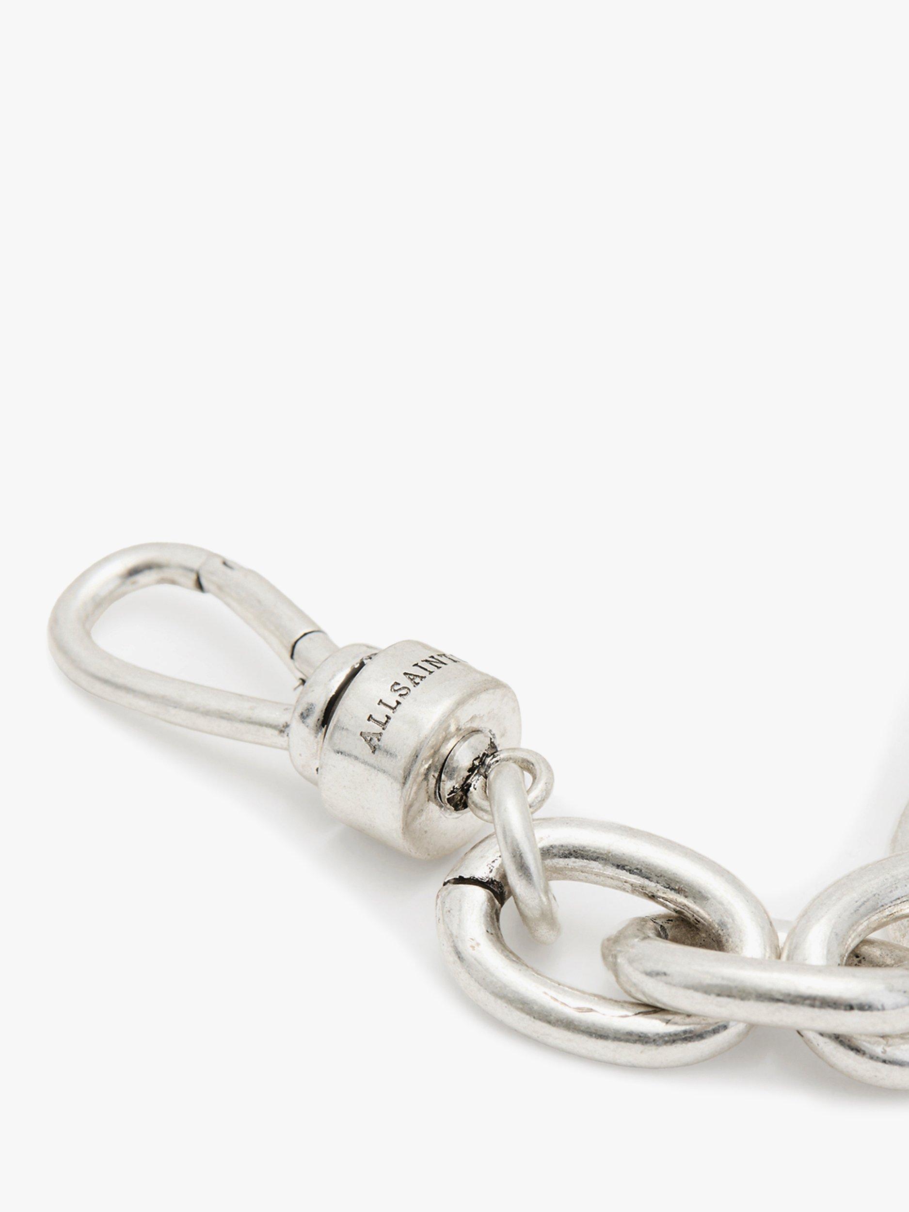 Product image 2 of 4, which shows AllSaints Statement Pave Link Collar Necklace, Warm Silver