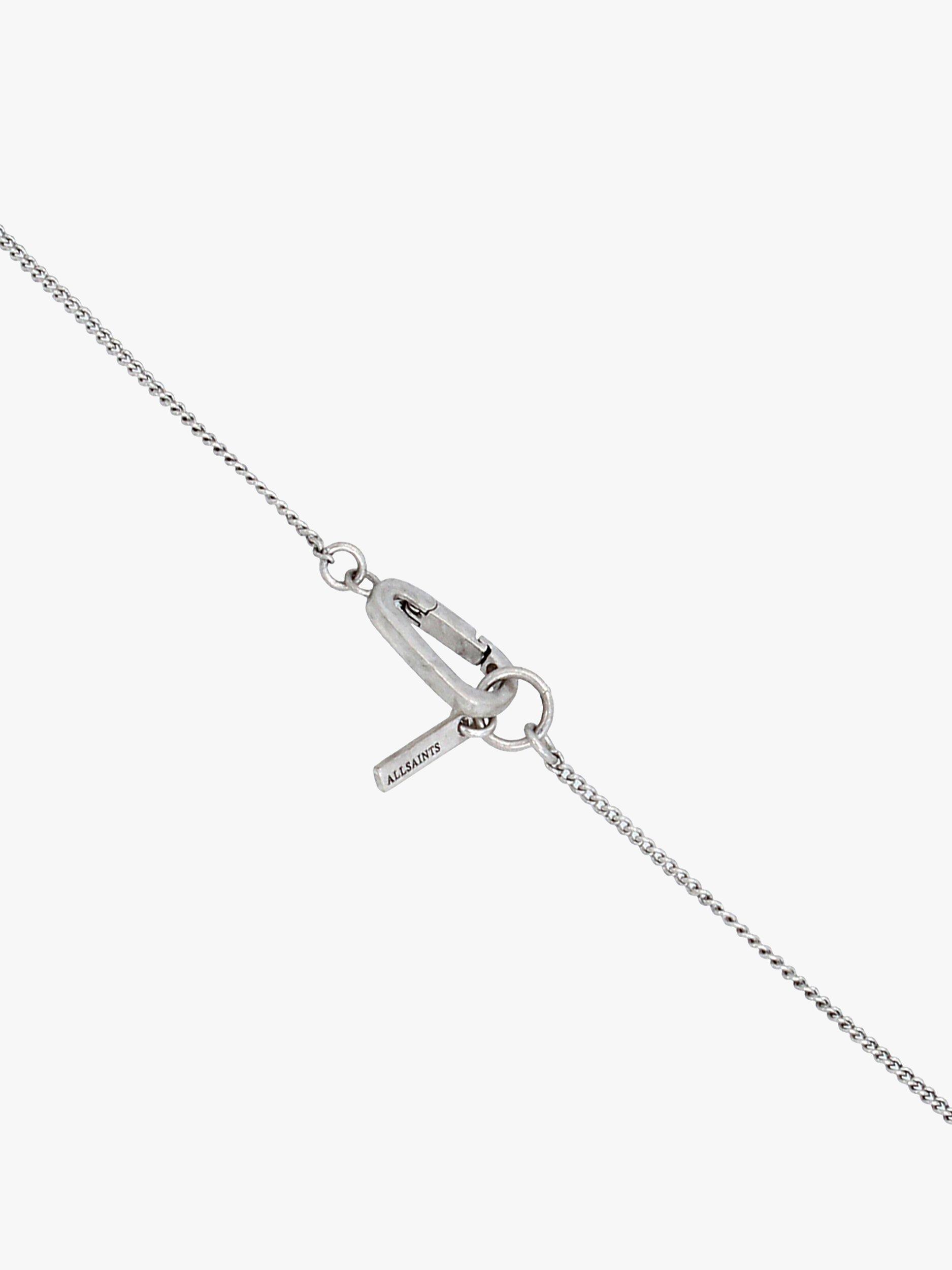 Product image 2 of 4, which shows AllSaints Unisex Cross Pendant Necklace, Warm Silver