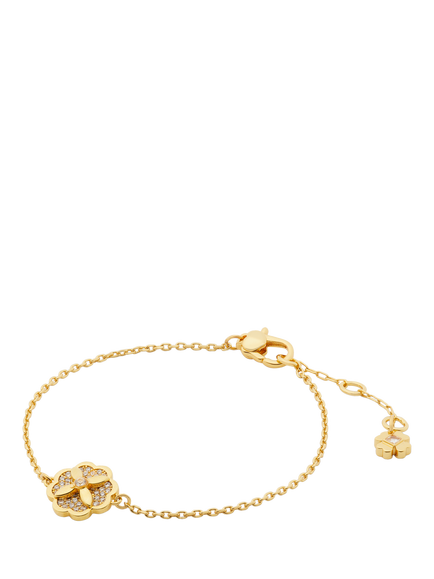kate spade new york Heritage Bloom Cubic Zirconia Chain Bracelet, Clear/Gold