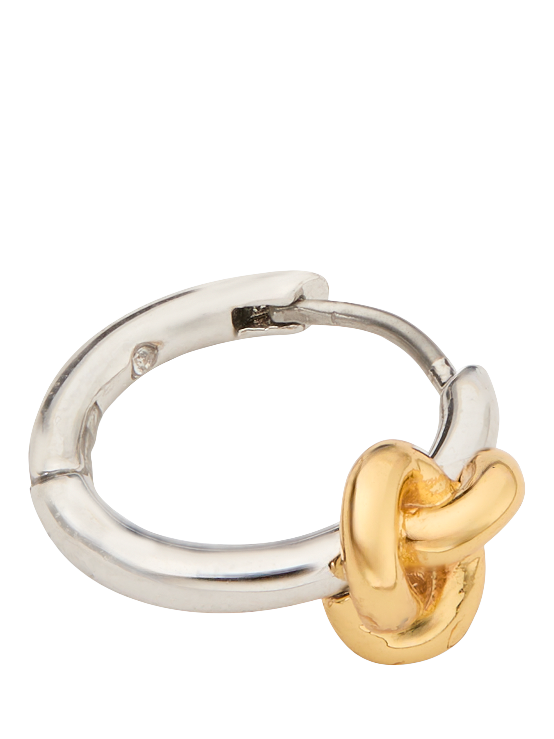 Product image 2 of 2, which shows kate spade new york Knot Hoop Earrings, Silver/Gold