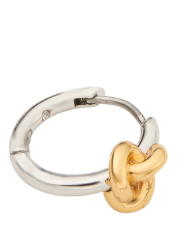 kate spade new york Knot Hoop Earrings, Silver/Gold - view 2, Silver Gold
