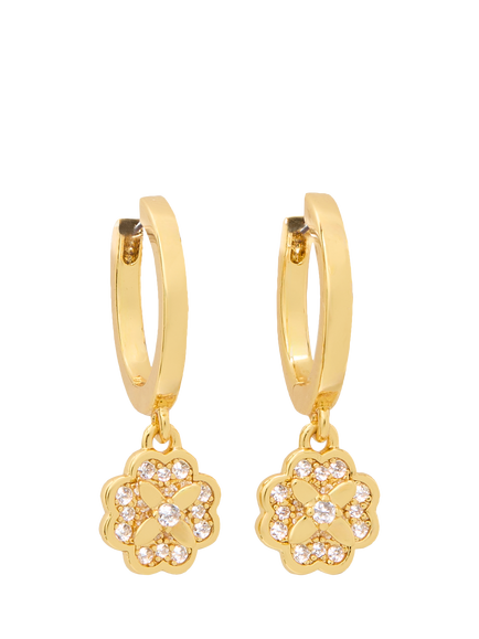 kate spade new york Bloom Cubic Zirconia Drop Earrings, Clear/Gold