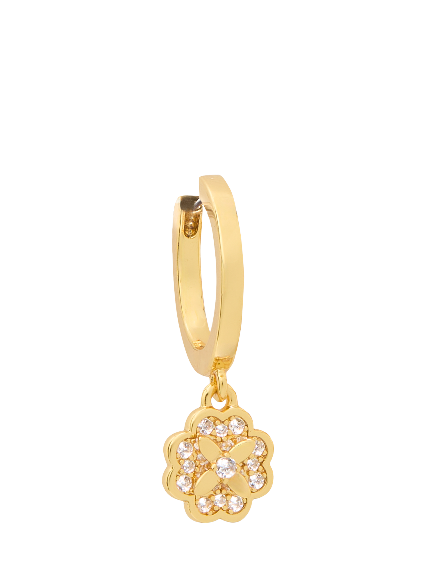 Product image 2 of 2, which shows kate spade new york Bloom Cubic Zirconia Drop Earrings, Clear/Gold