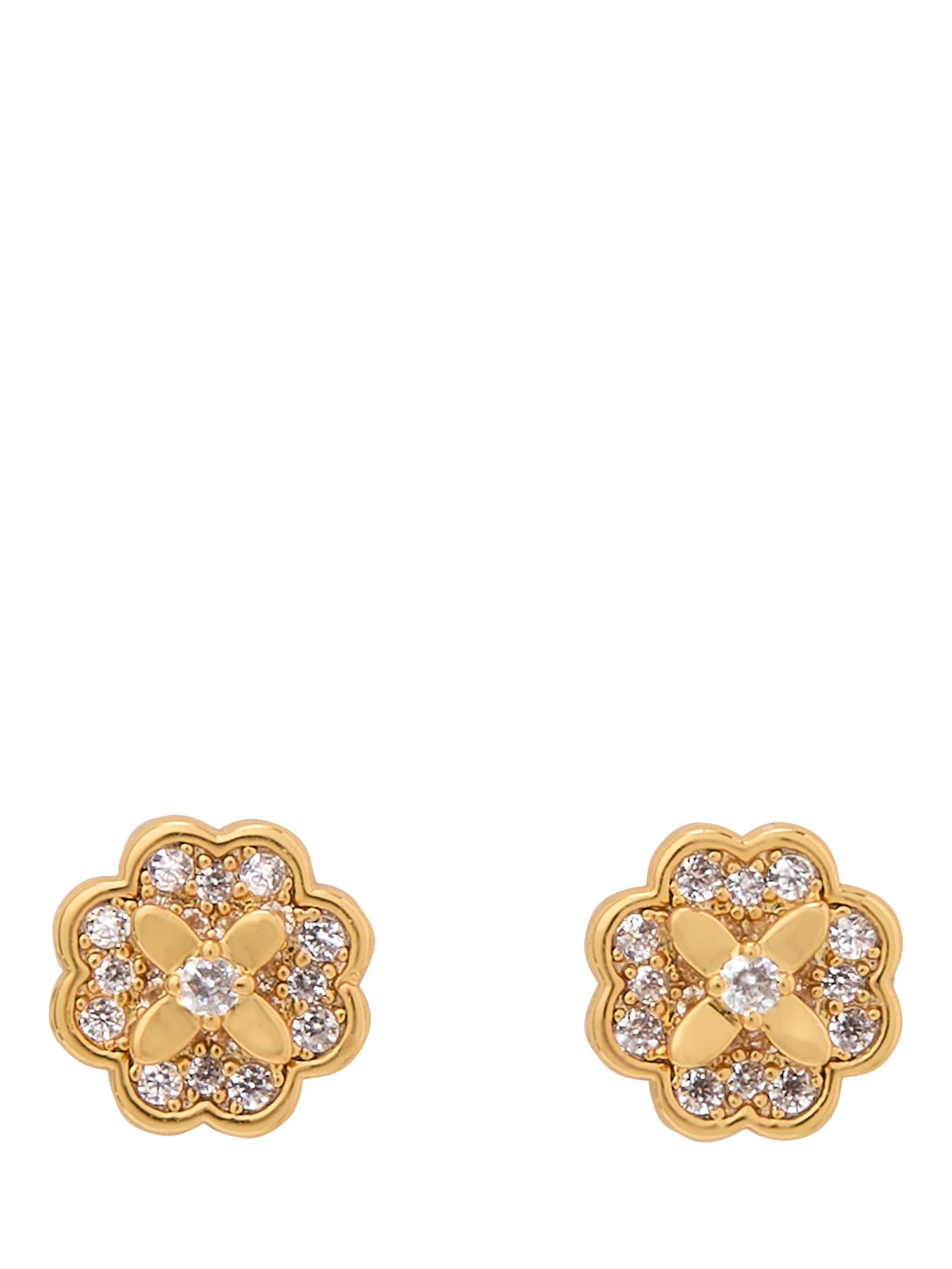 kate spade new york Bloom Cubic Zirconia Stud Earrings Clear Gold