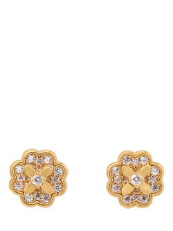 kate spade new york Bloom Cubic Zirconia Stud Earrings, Clear/Gold, Clear/Gold