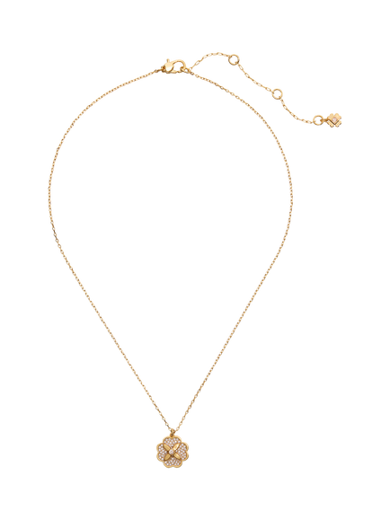 kate spade new york Bloom Cubic Zirconia Pendant Necklace - view 2, Clear/Gold