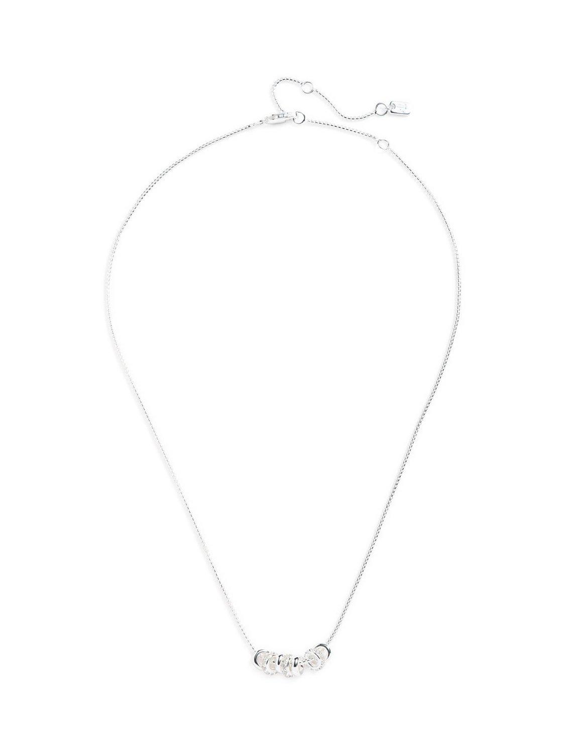 Product image 2 of 4, which shows Lauren Ralph Lauren Sterling Silver Pave Rondelle Pendant Necklace, Silver