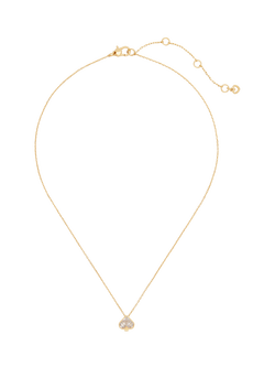 kate spade new york Mini Cubic Zirconia Spade Pendant Necklace - view 2, Clear/Gold