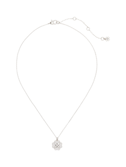 kate spade new york Bloom Cubic Zirconia Pendant Necklace - view 2, Clear/Silver