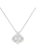 kate spade new york Mini Cubic Zirconia Spade Pendant Necklace, Clear/Silver