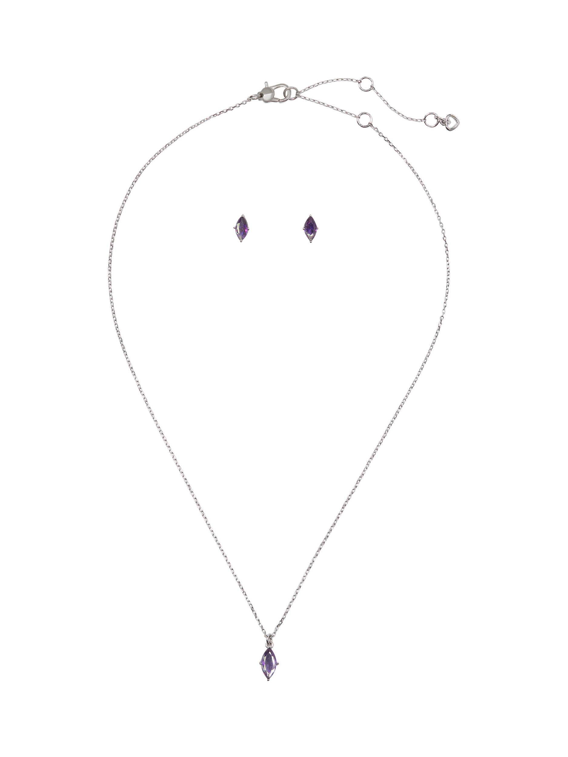 kate spade new york Marquise Cut Cubic Zirconia Stud Earrings and Pendant Necklace Jewellery Set