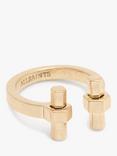 AllSaints Double Bolt Band Ring, Warm Brass