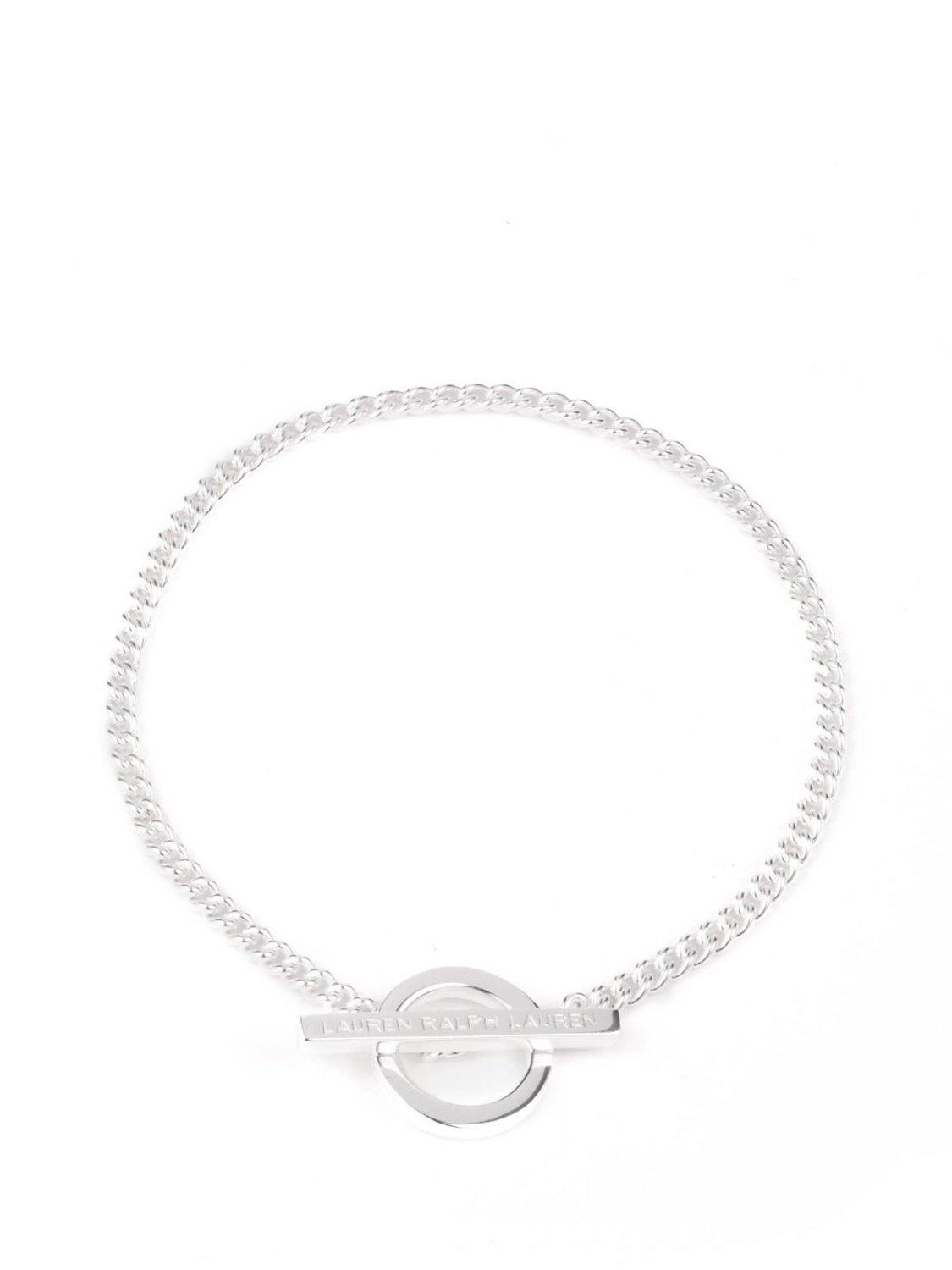 Product image 1 of 3, which shows Lauren Ralph Lauren Sterling Silver Flex Logo Toggle Chain Bracelet, Silver