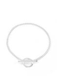 Lauren Ralph Lauren Sterling Silver Flex Logo Toggle Chain Bracelet, Silver