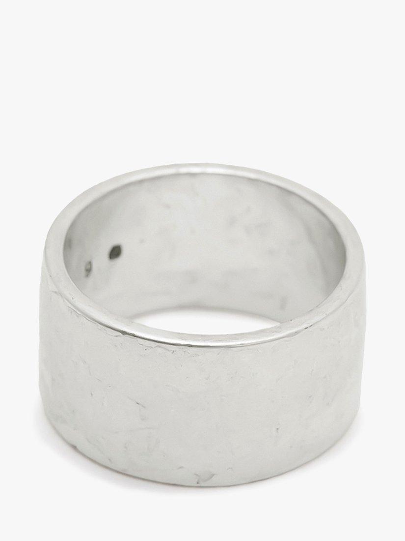 Product image 2 of 6, which shows AllSaints Unisex Chunky Wide Band Ring, Warm Silver