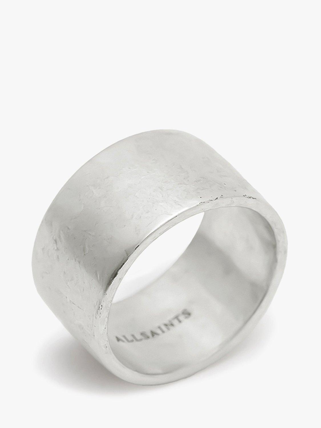 Product image 3 of 6, which shows AllSaints Unisex Chunky Wide Band Ring, Warm Silver