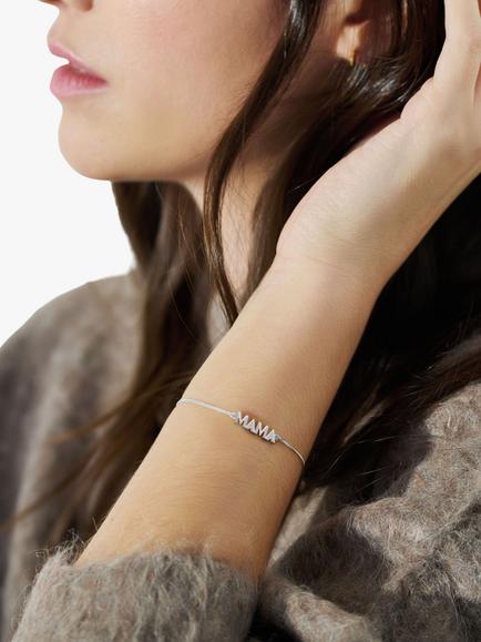 Rachel Jackson London Art Deco Mama Bracelet, Silver - view 2, Silver